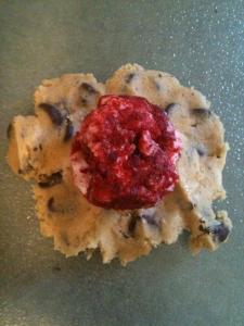 red velvet chocolate chip cookie dough