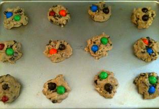M&M chocolate chip cookies