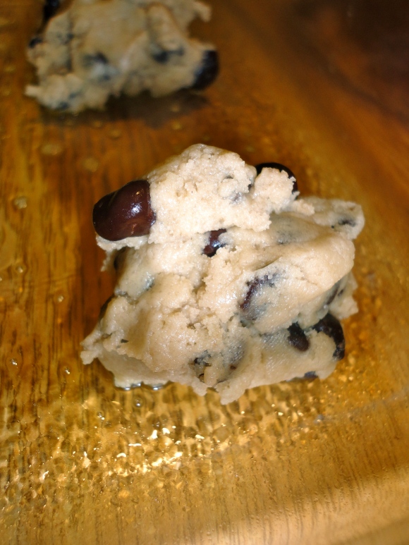 chocolate chip cookie dough with pomegranate